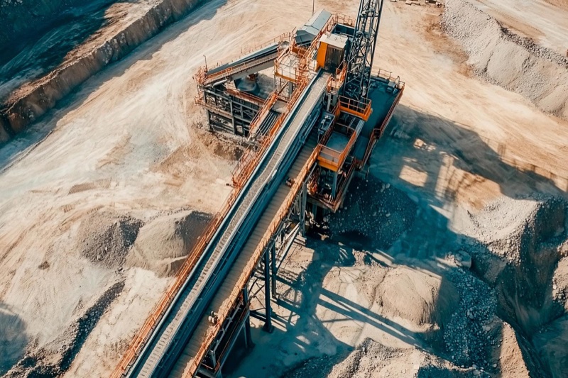 Industrial processing facility in a quarry environment