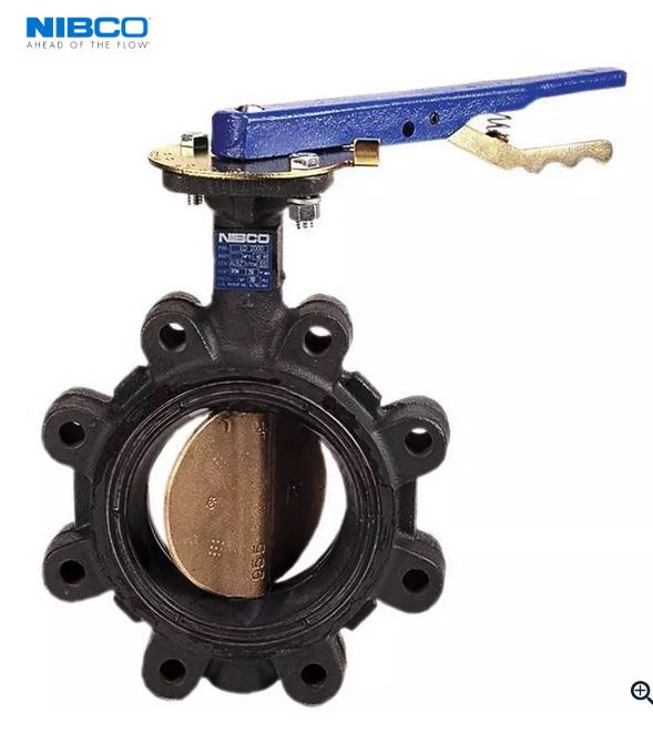 NIBCO LC-2000 3" Lug Cast Iron Butterfly Valve NLQ090F