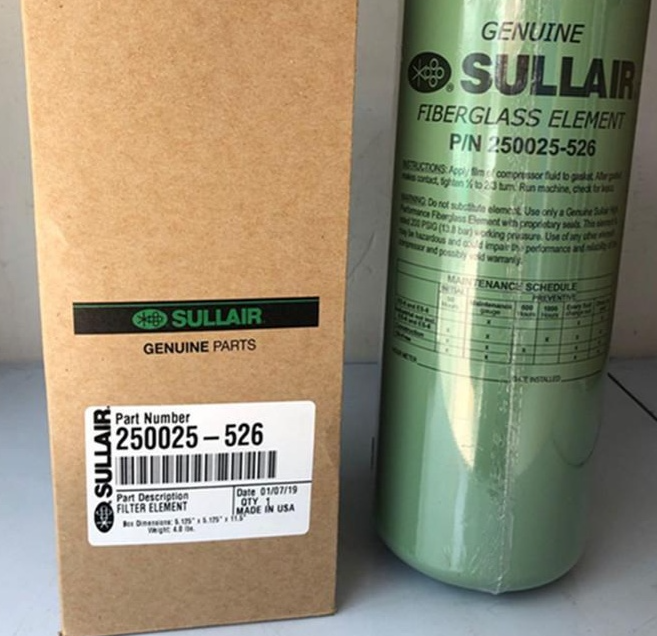 Sullair 250025-526 Air Compressor Oil Filter - Fiberglass Element, 200 PSIG